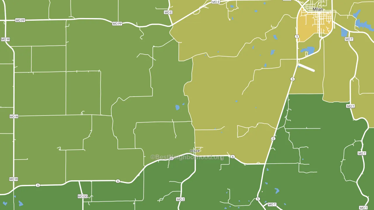 Reger, MO block-group voter-turnout map