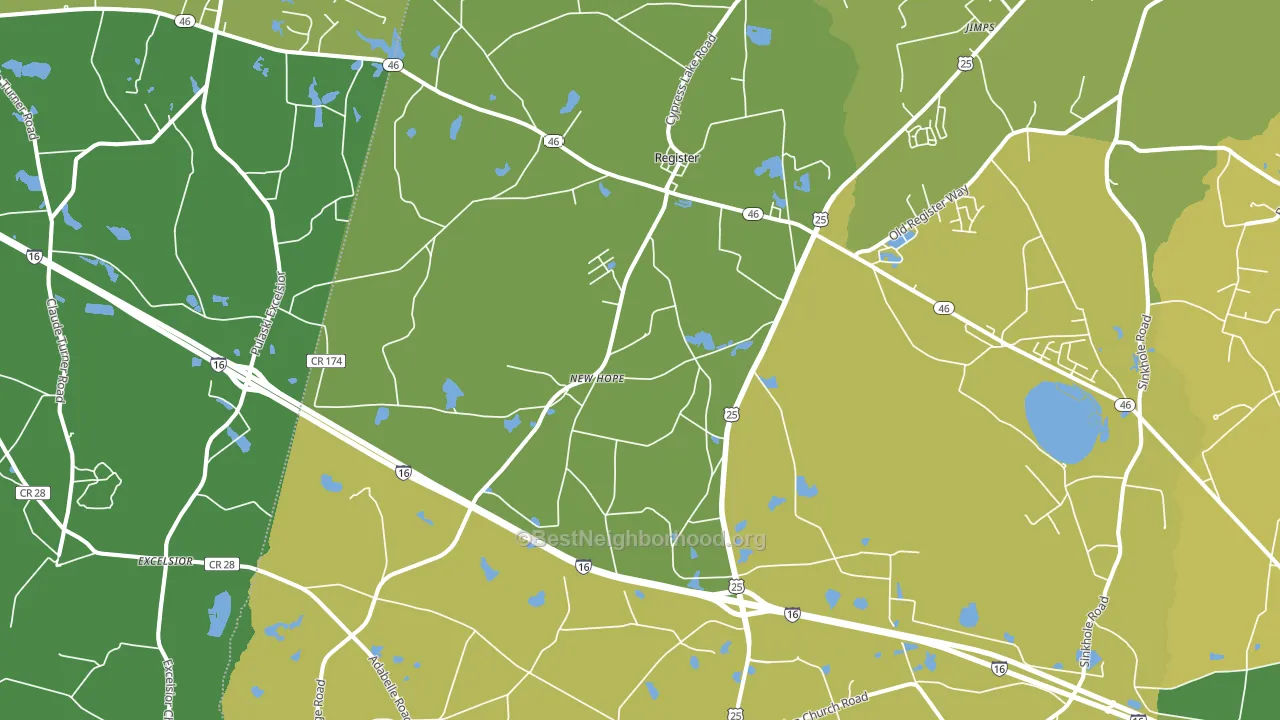 Register, GA block-group voter-turnout map