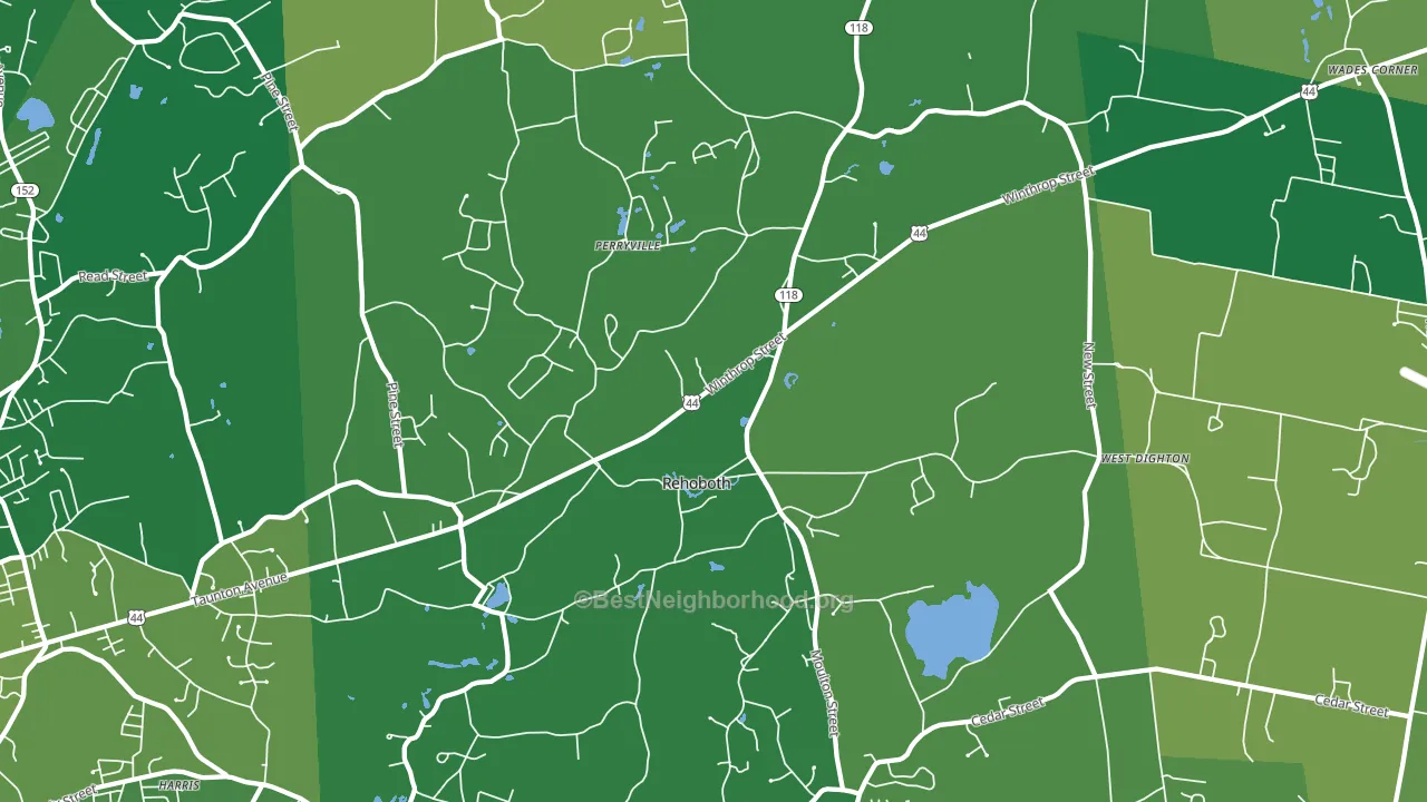 Rehoboth, MA block-group voter-turnout map