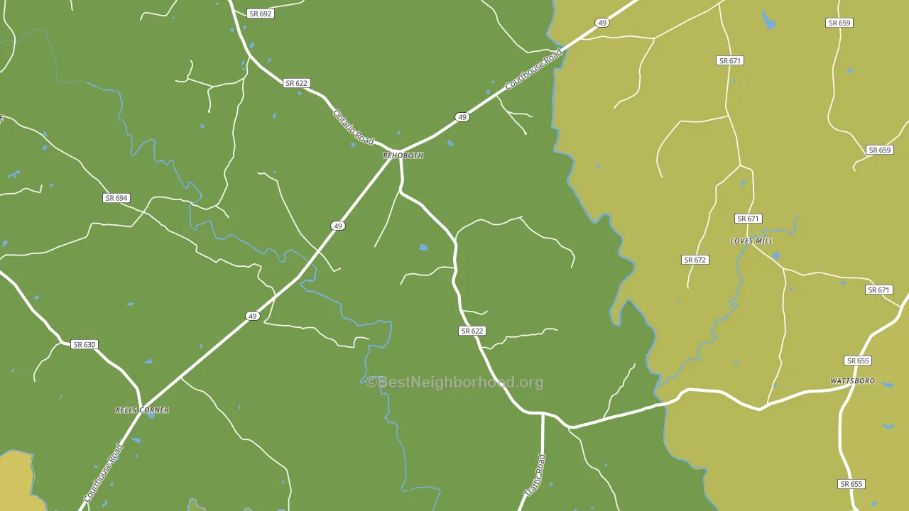 Rehoboth, VA block-group voter-turnout map