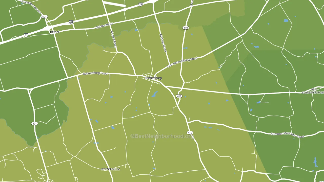 Rehrersburg, PA block-group voter-turnout map