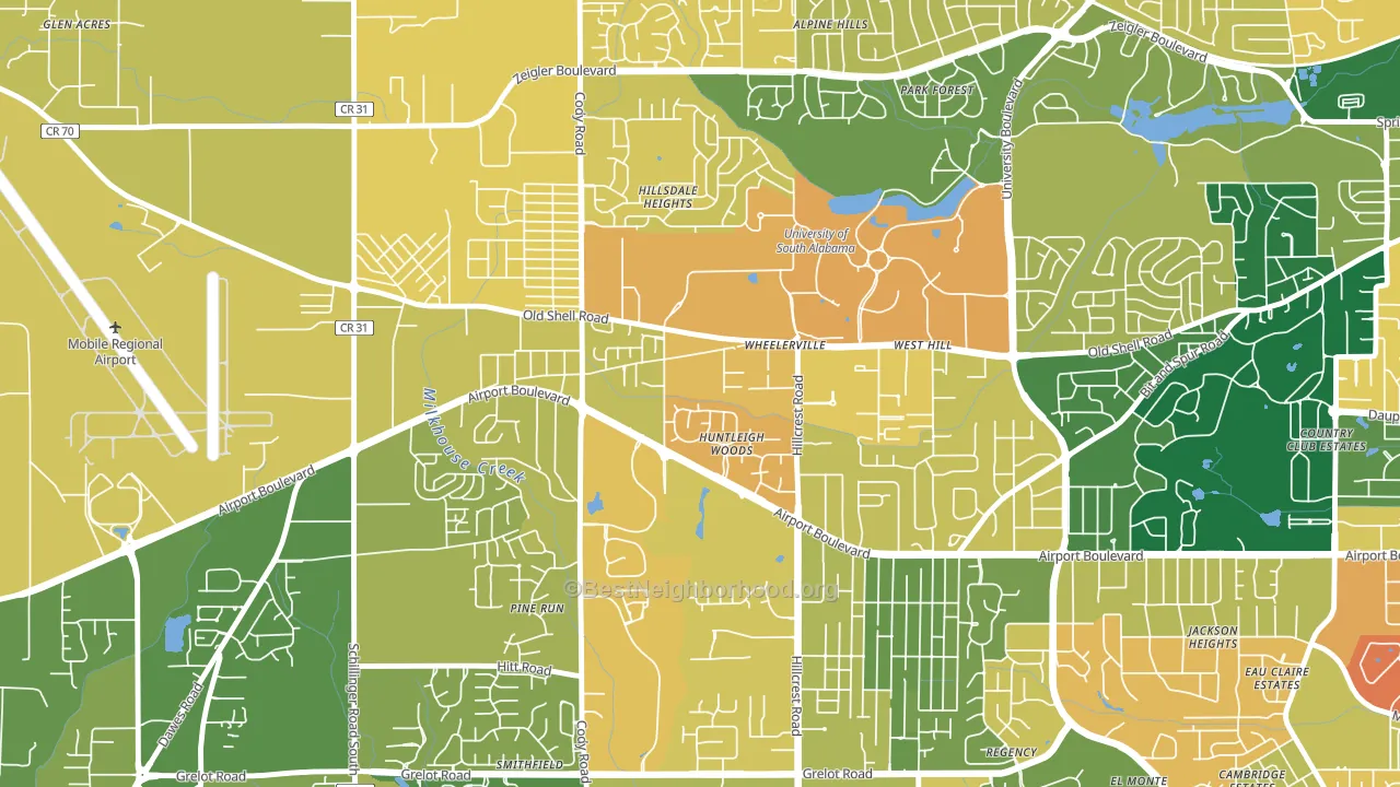 Reichlieu, Mobile, AL block-group voter-turnout map