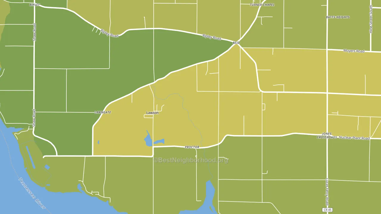 Reid, AL block-group voter-turnout map
