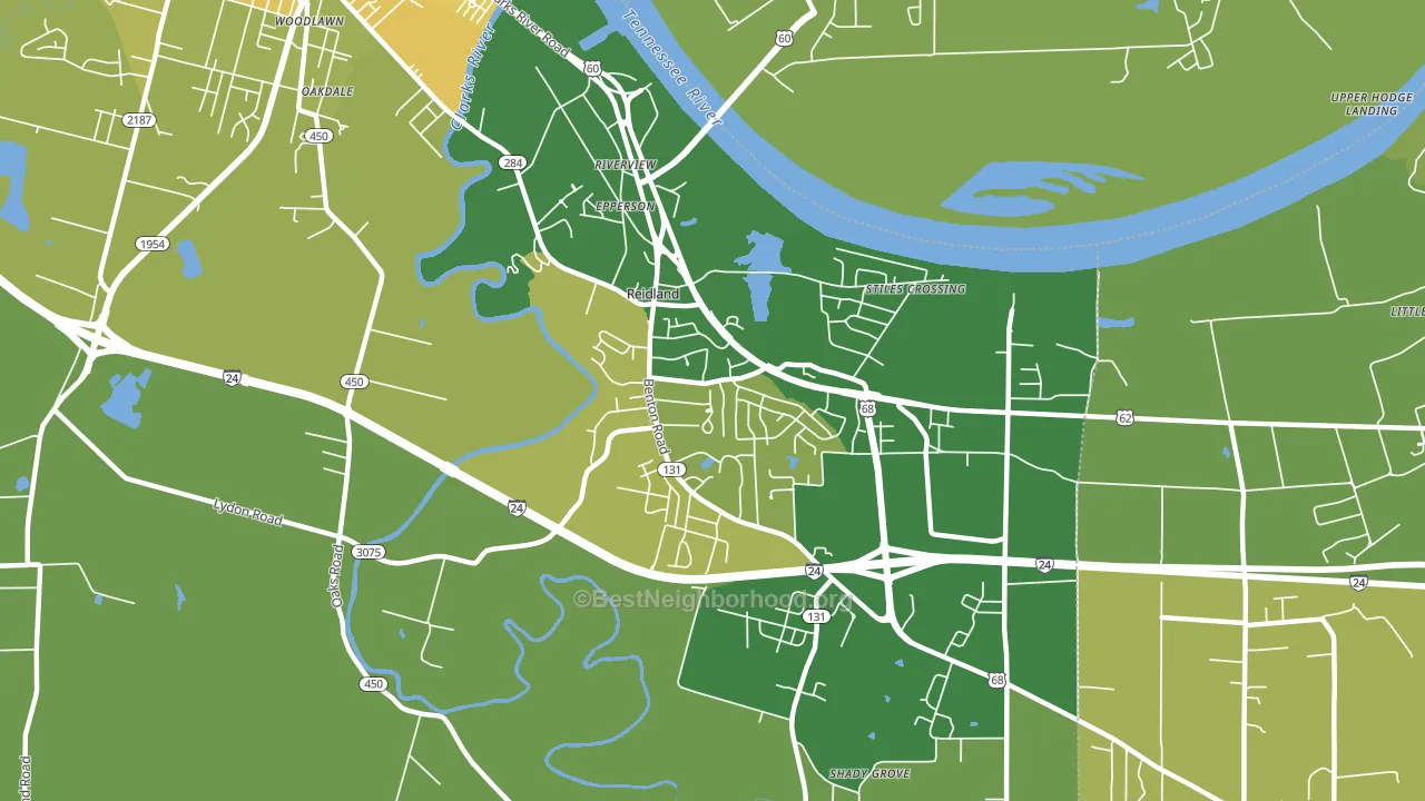 Reidland, KY block-group voter-turnout map