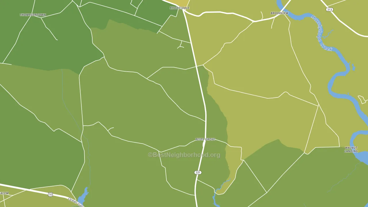 Reids Grove, MD block-group voter-turnout map
