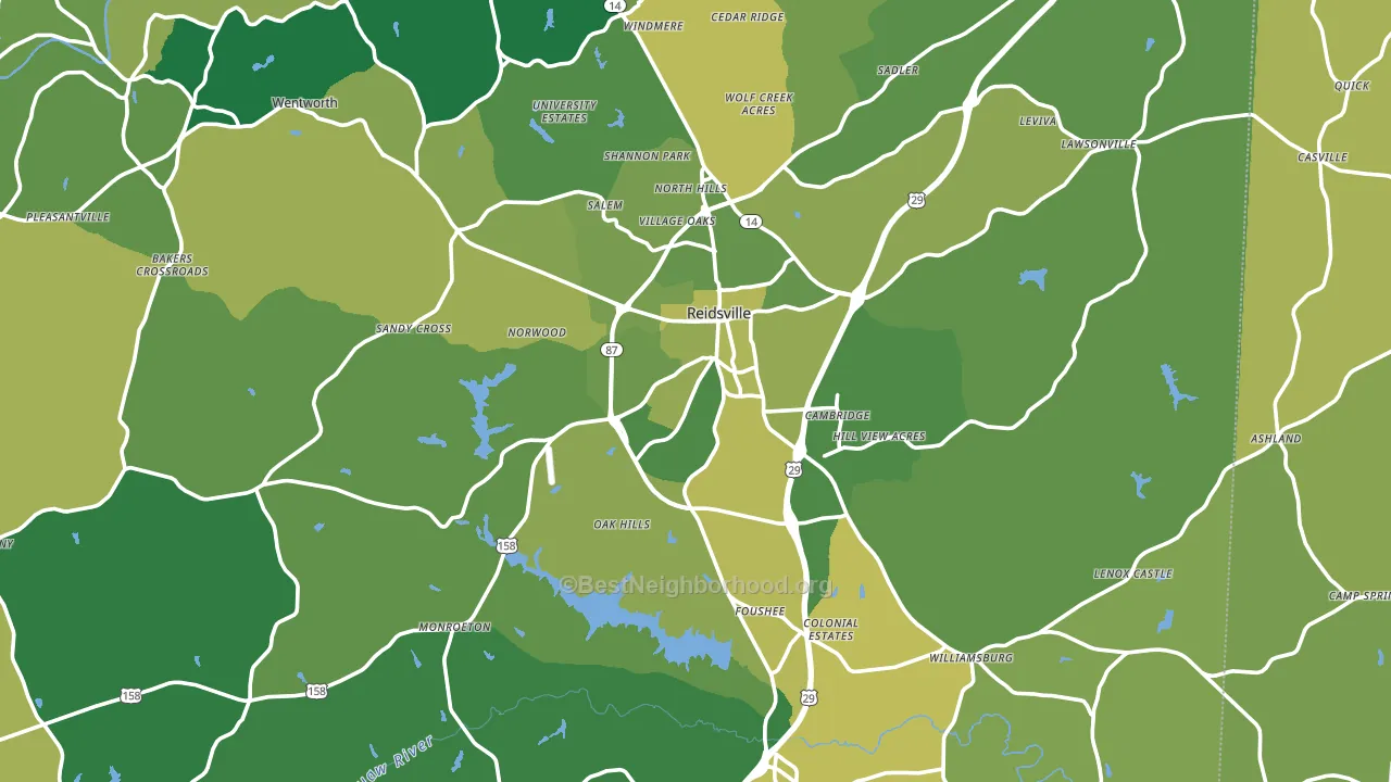 Reidsville, NC block-group voter-turnout map
