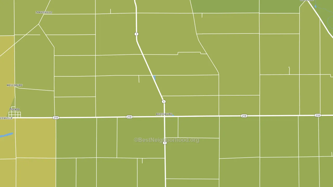 Reiffsburg, IN block-group voter-turnout map