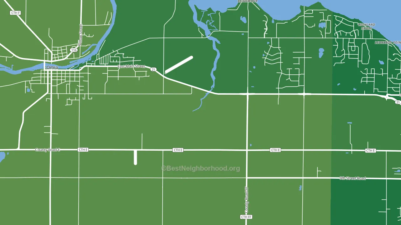 Reighmoor, WI block-group voter-turnout map
