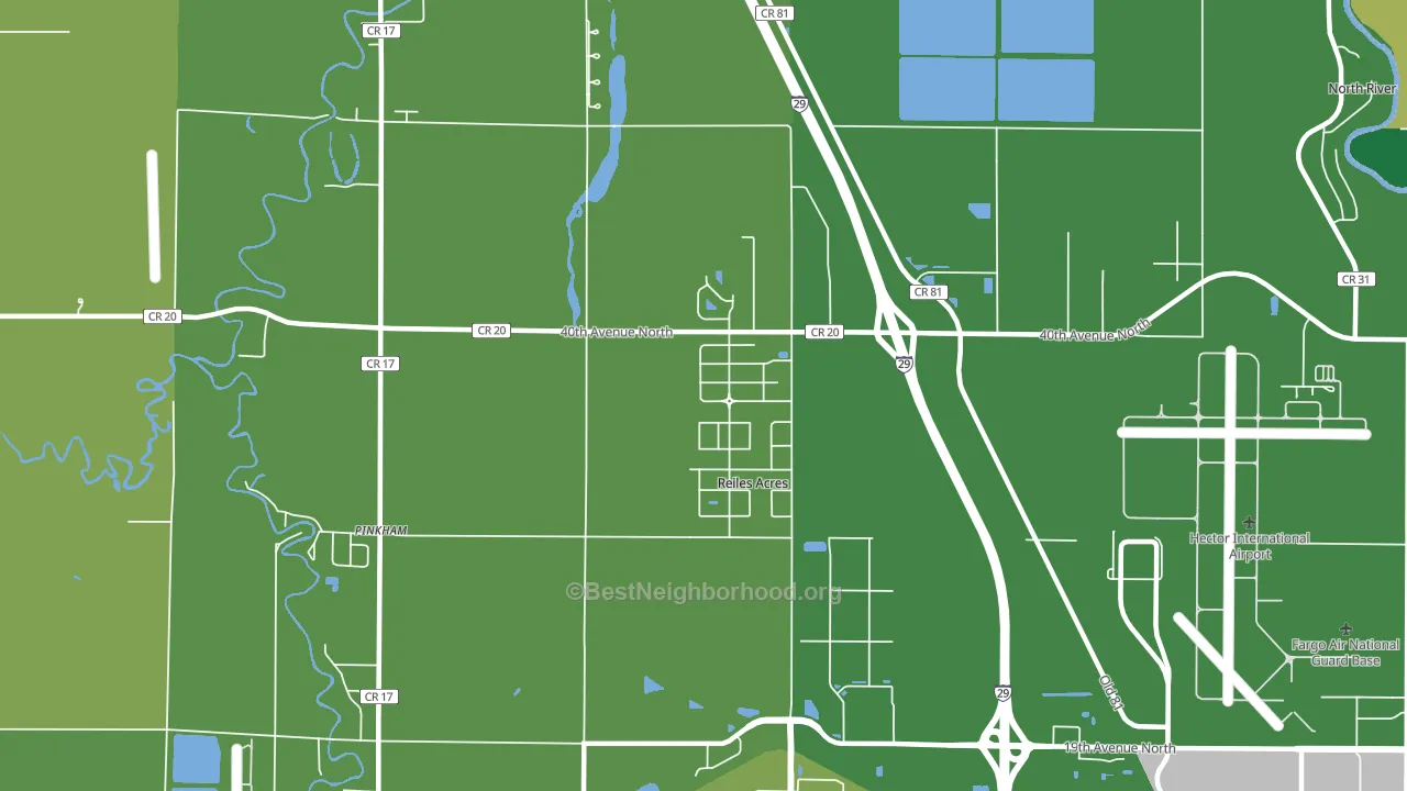 Reiles Acres, ND block-group voter-turnout map