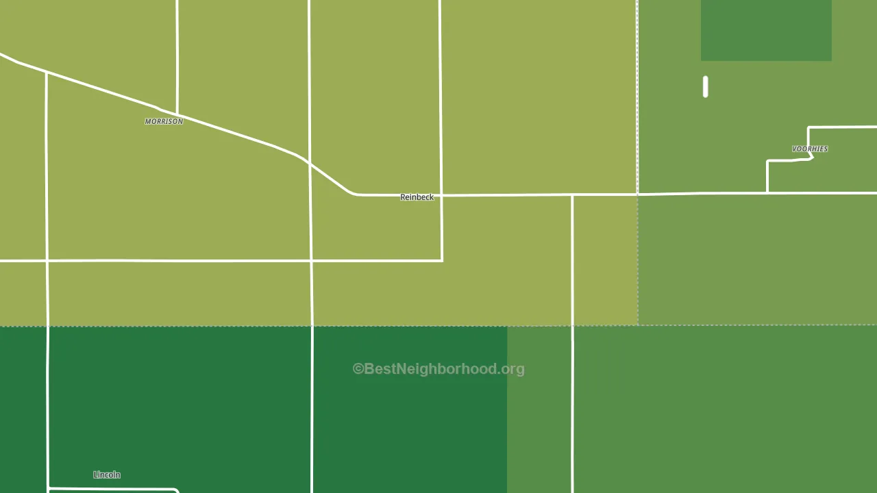 Reinbeck, IA block-group voter-turnout map
