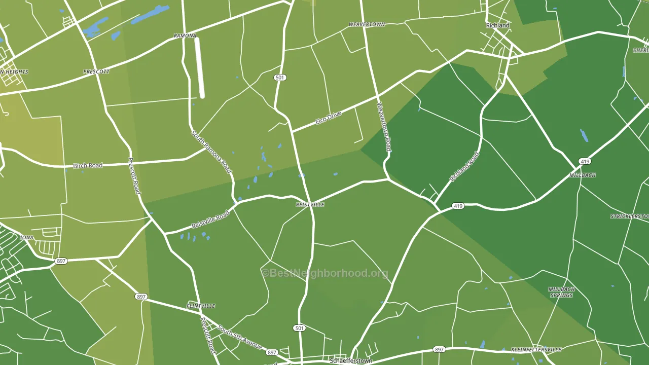 Reistville, PA block-group voter-turnout map