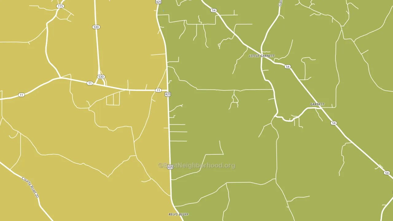 Relfs Bluff, AR block-group voter-turnout map