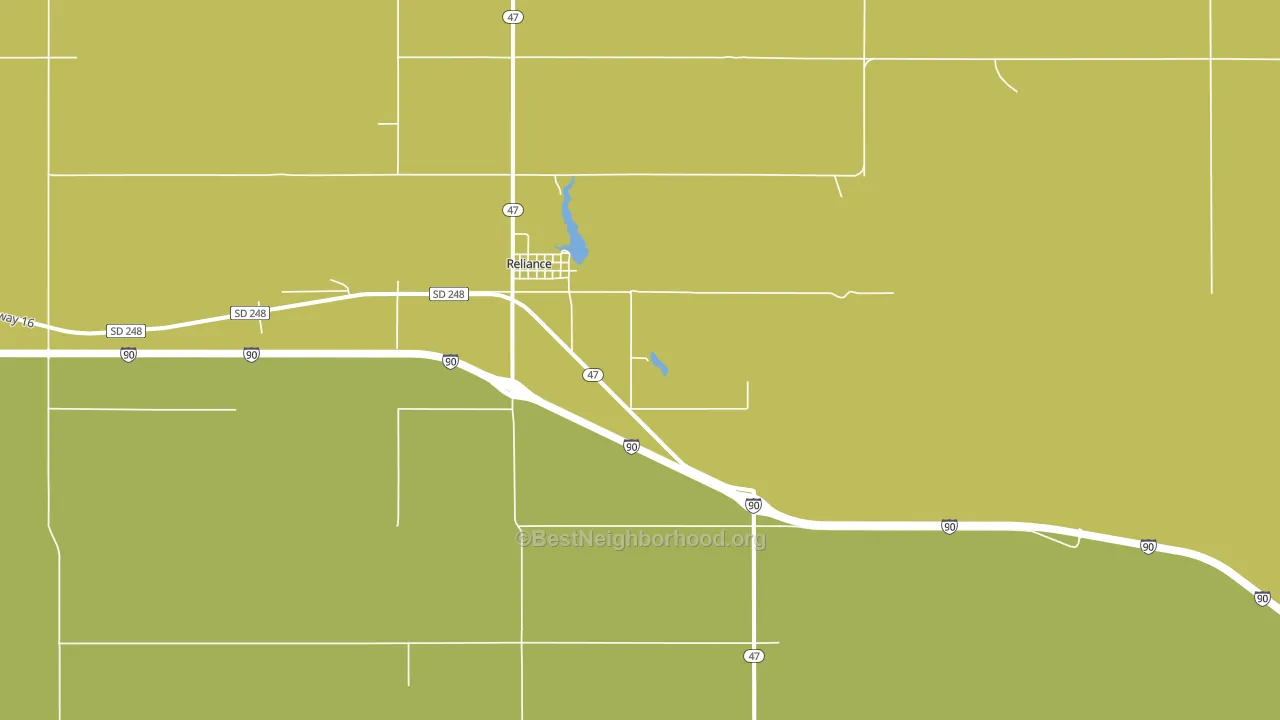 Reliance, SD block-group voter-turnout map