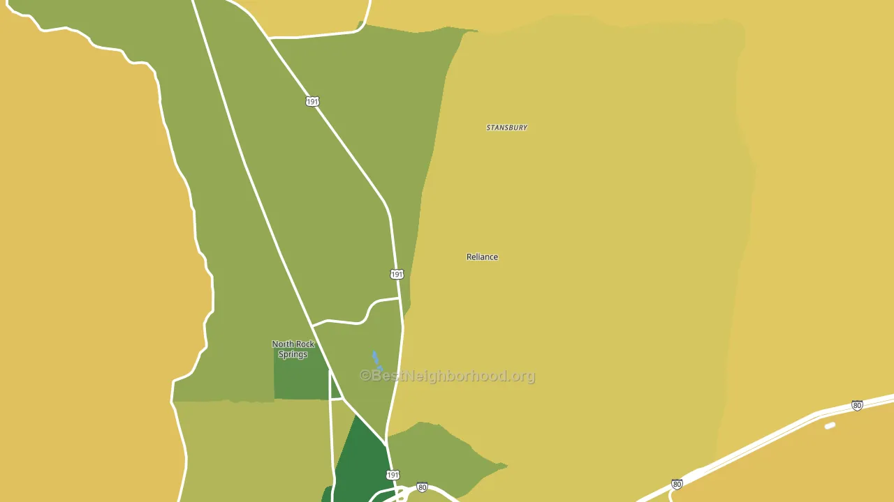 Reliance, WY block-group voter-turnout map