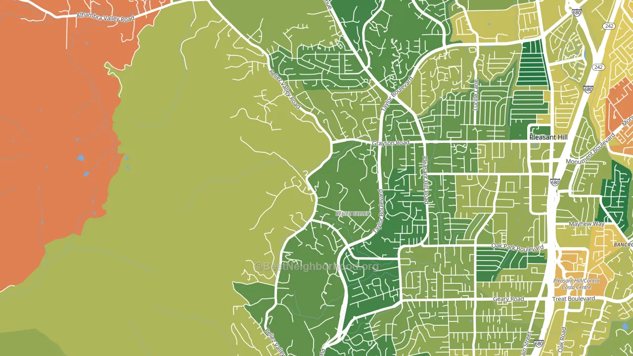Reliez Valley, CA block-group voter-turnout map