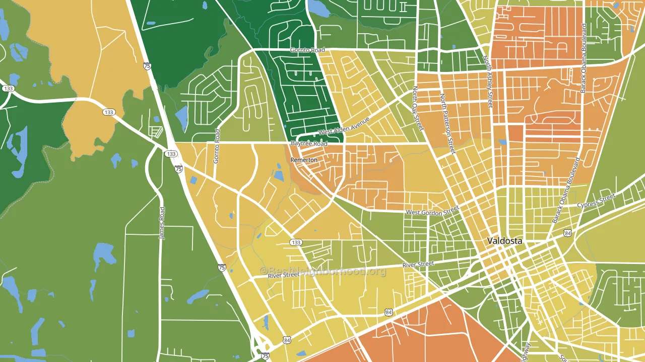 Remerton, GA block-group voter-turnout map