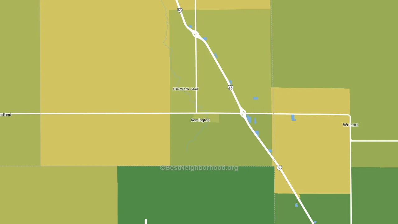 Remington, IN block-group voter-turnout map