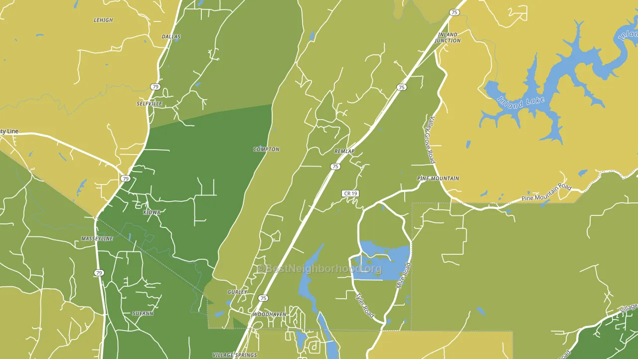 Remlap, AL block-group voter-turnout map