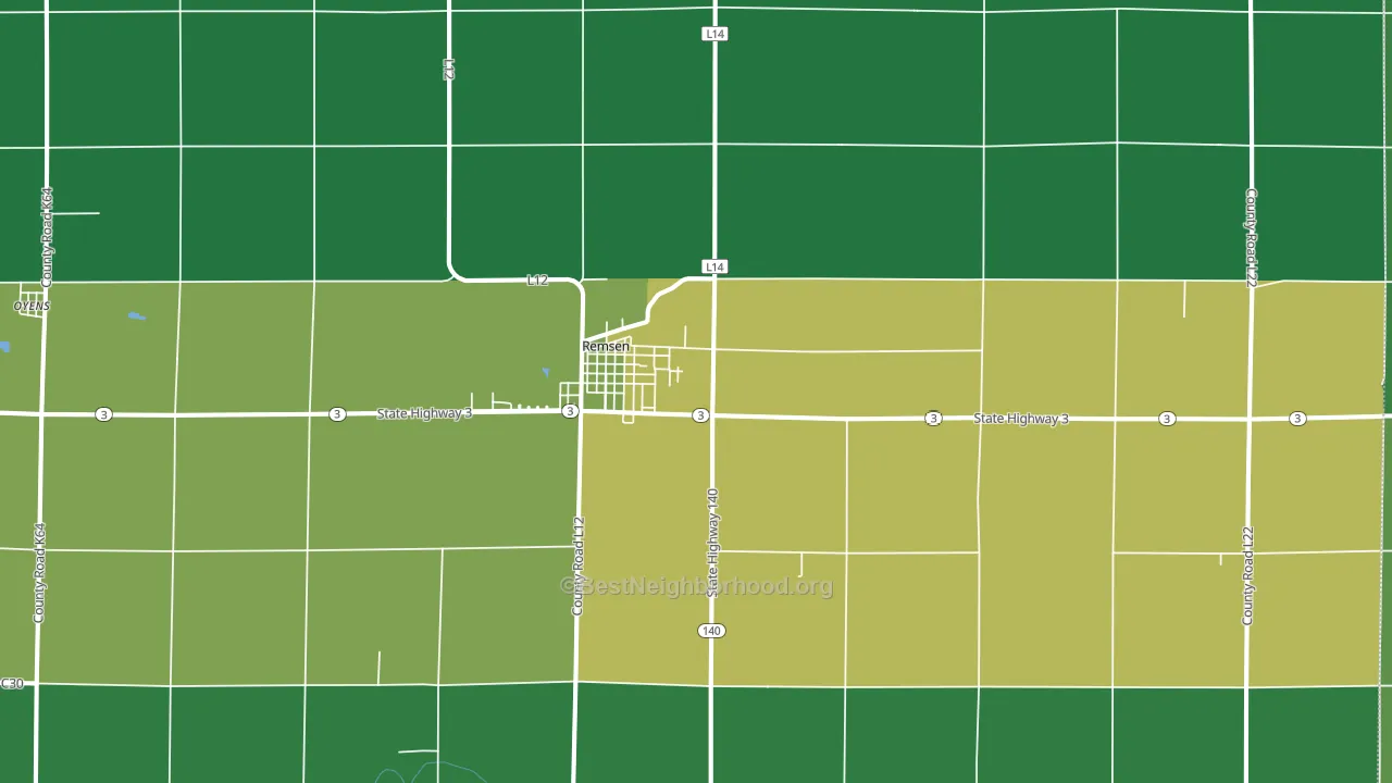Remsen, IA block-group voter-turnout map