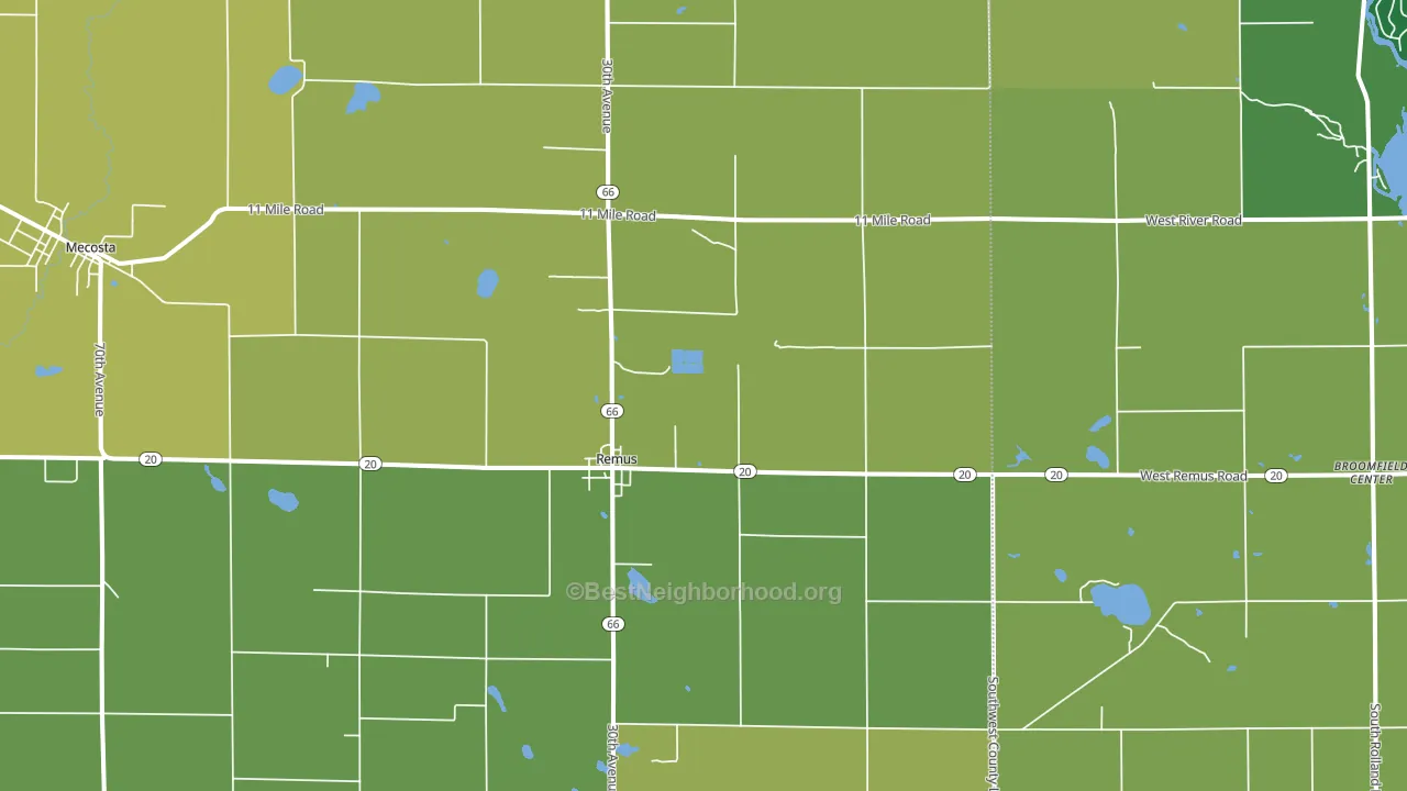Remus, MI block-group voter-turnout map