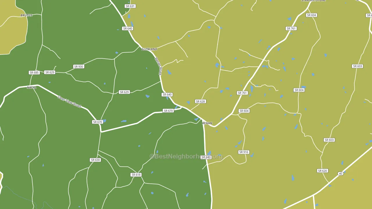 Renan, VA block-group voter-turnout map