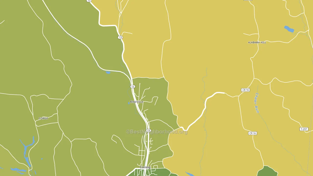 Rendville, OH block-group voter-turnout map