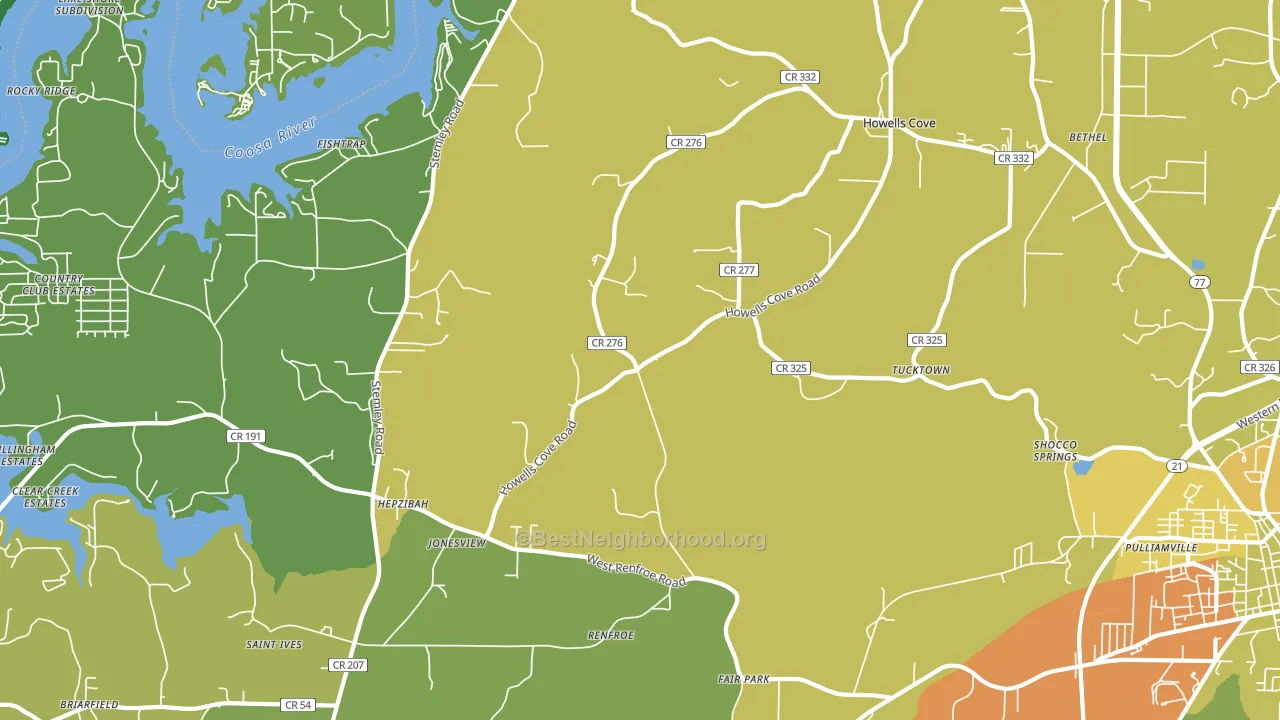 Renfroe, AL block-group voter-turnout map
