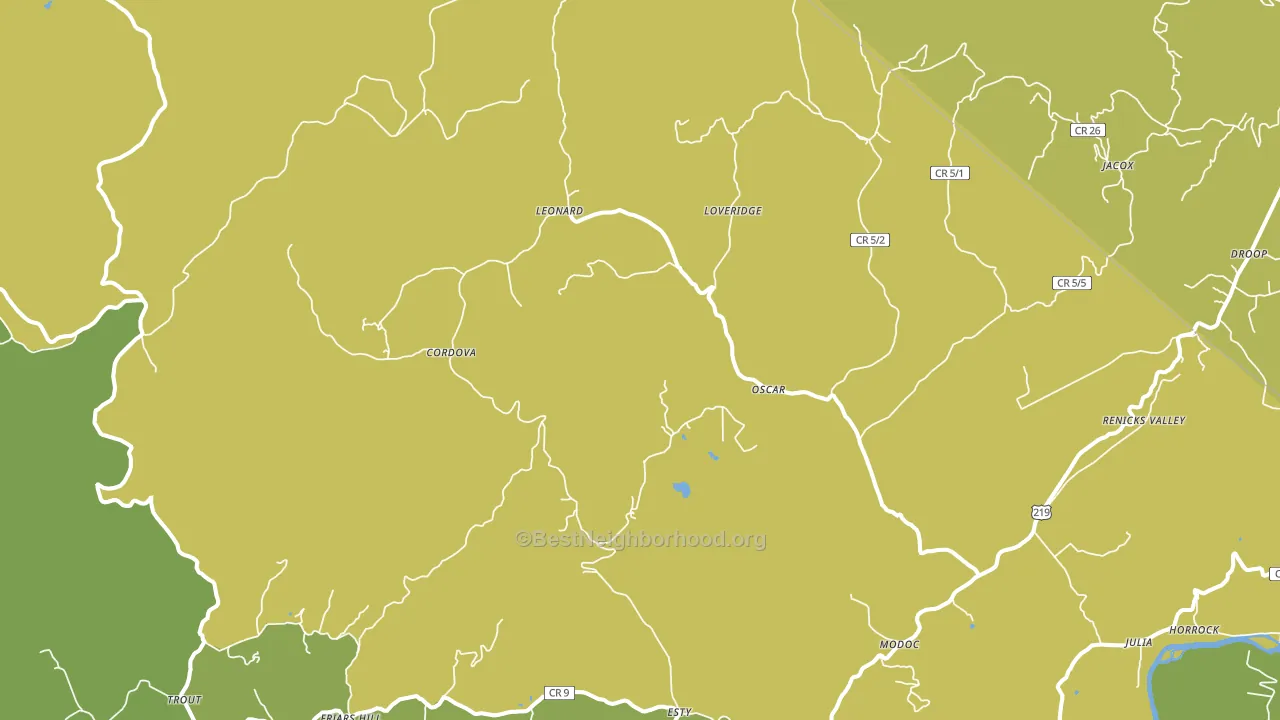 Renick, WV block-group voter-turnout map