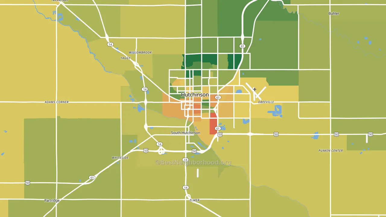 Reno County, KS block-group voter-turnout map