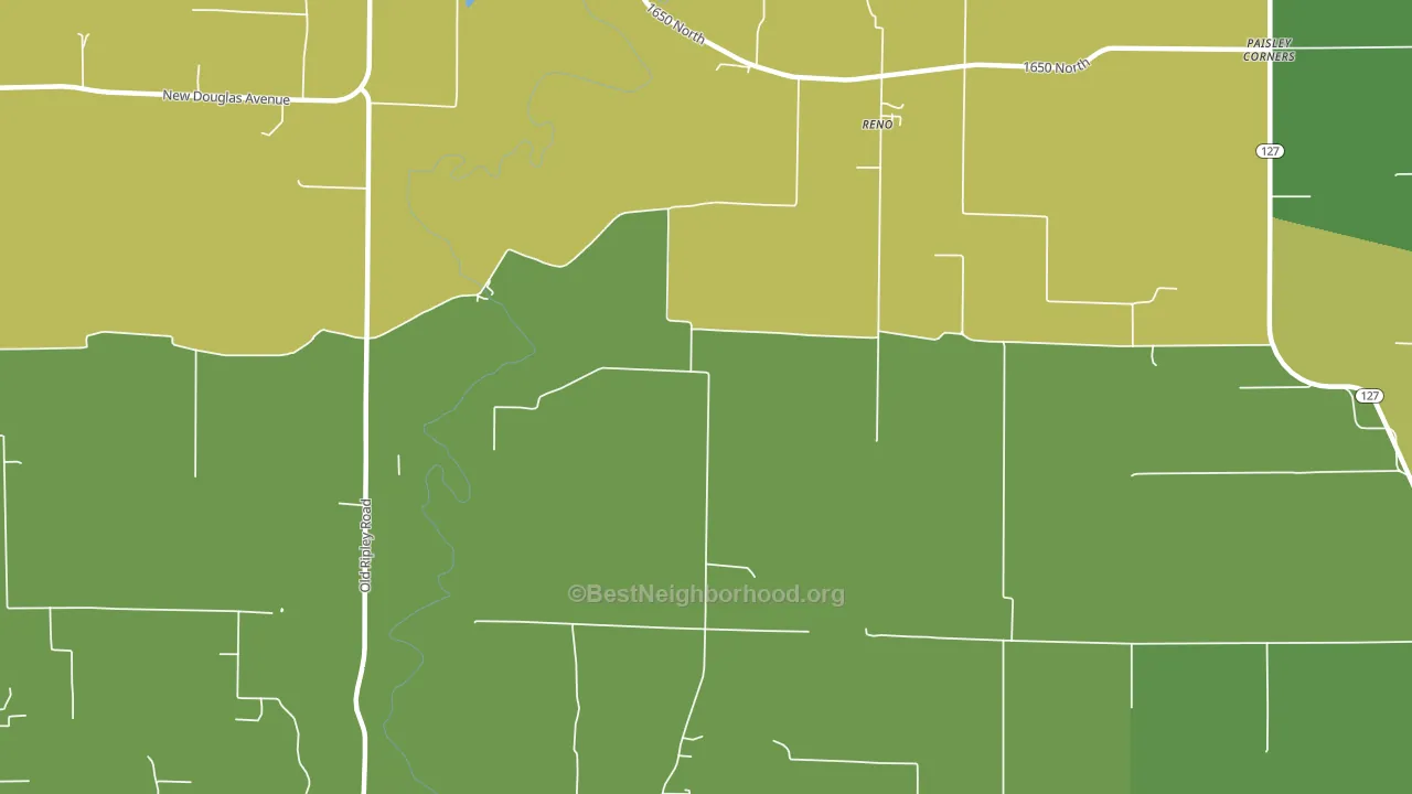 Reno, IL block-group voter-turnout map