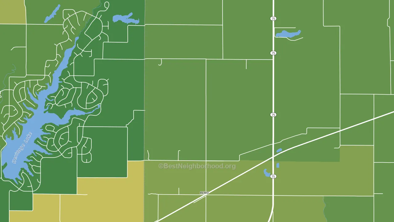 Reno, IN block-group voter-turnout map