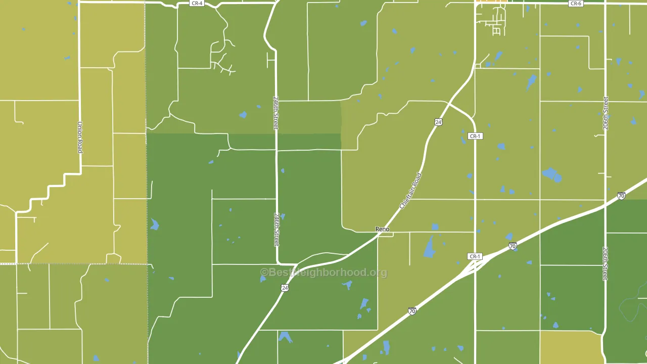 Reno, KS block-group voter-turnout map