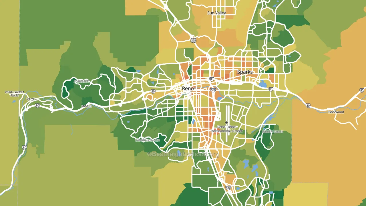 Reno, NV block-group voter-turnout map