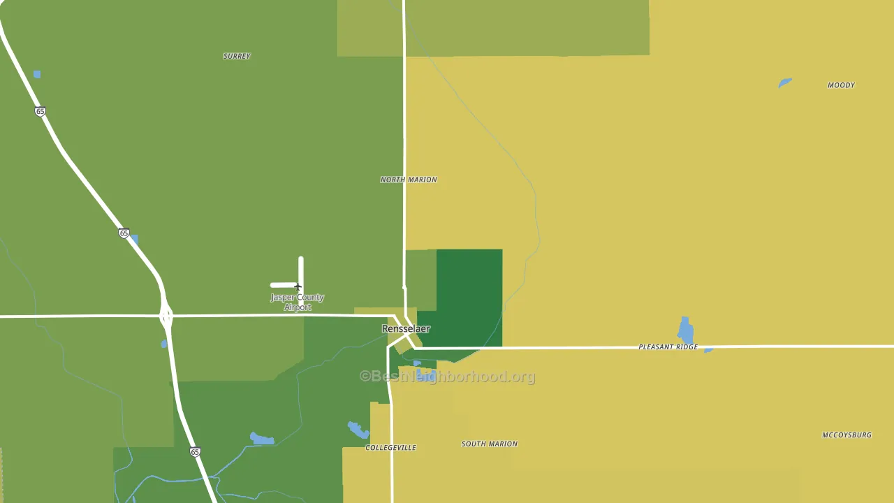 Rensselaer, IN block-group voter-turnout map