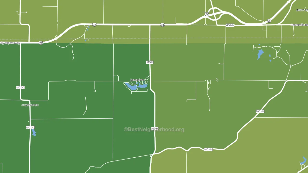 Rensselaer, MO block-group voter-turnout map