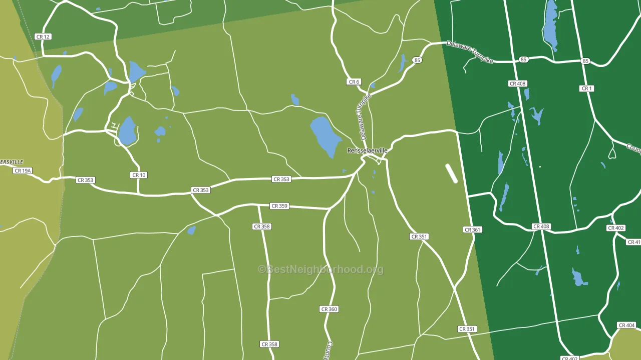Rensselaerville, NY block-group voter-turnout map