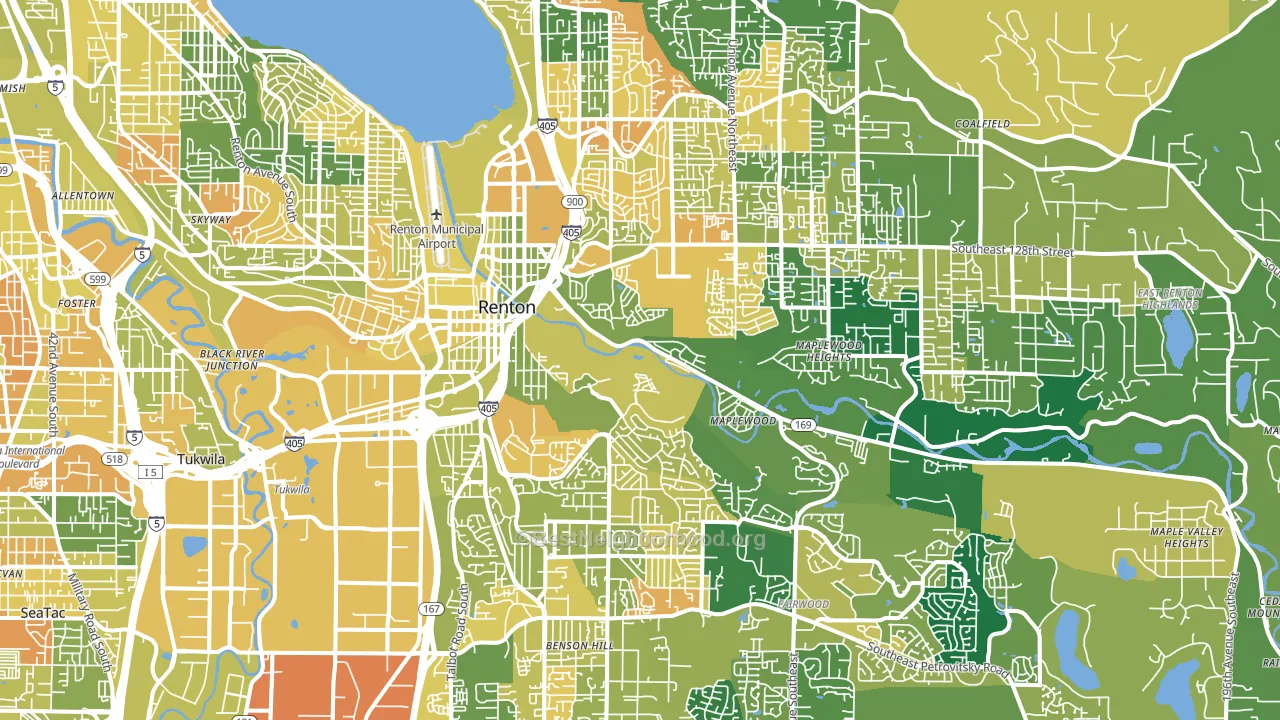 Renton, WA block-group voter-turnout map
