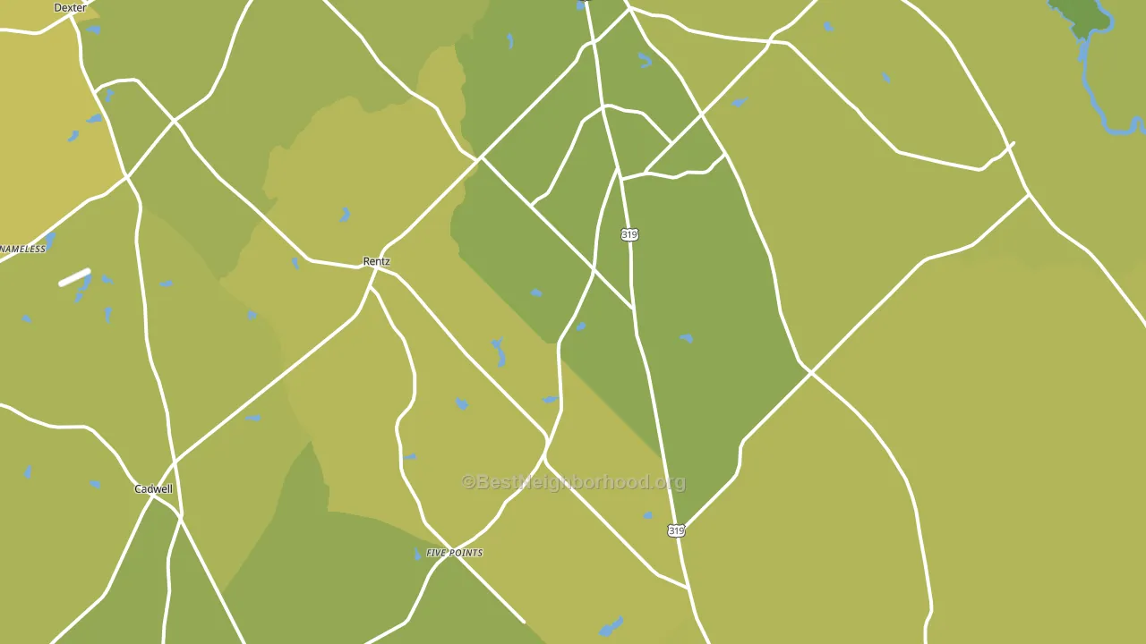 Rentz, GA block-group voter-turnout map
