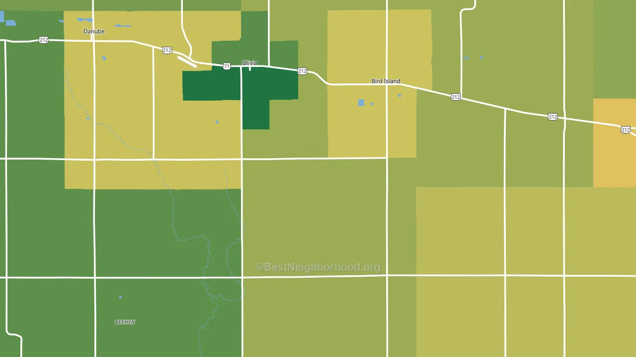 Renville County, MN block-group voter-turnout map