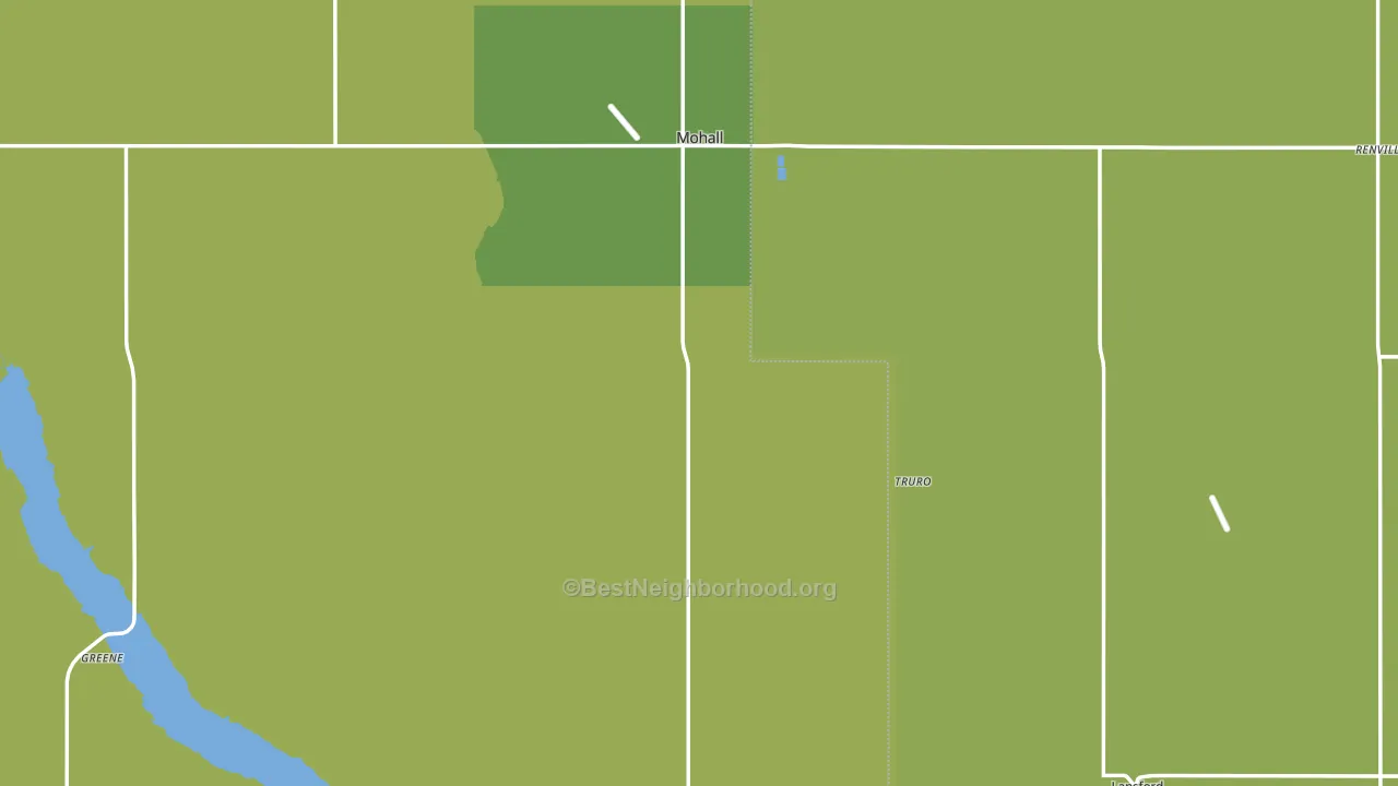 Renville County, ND block-group voter-turnout map