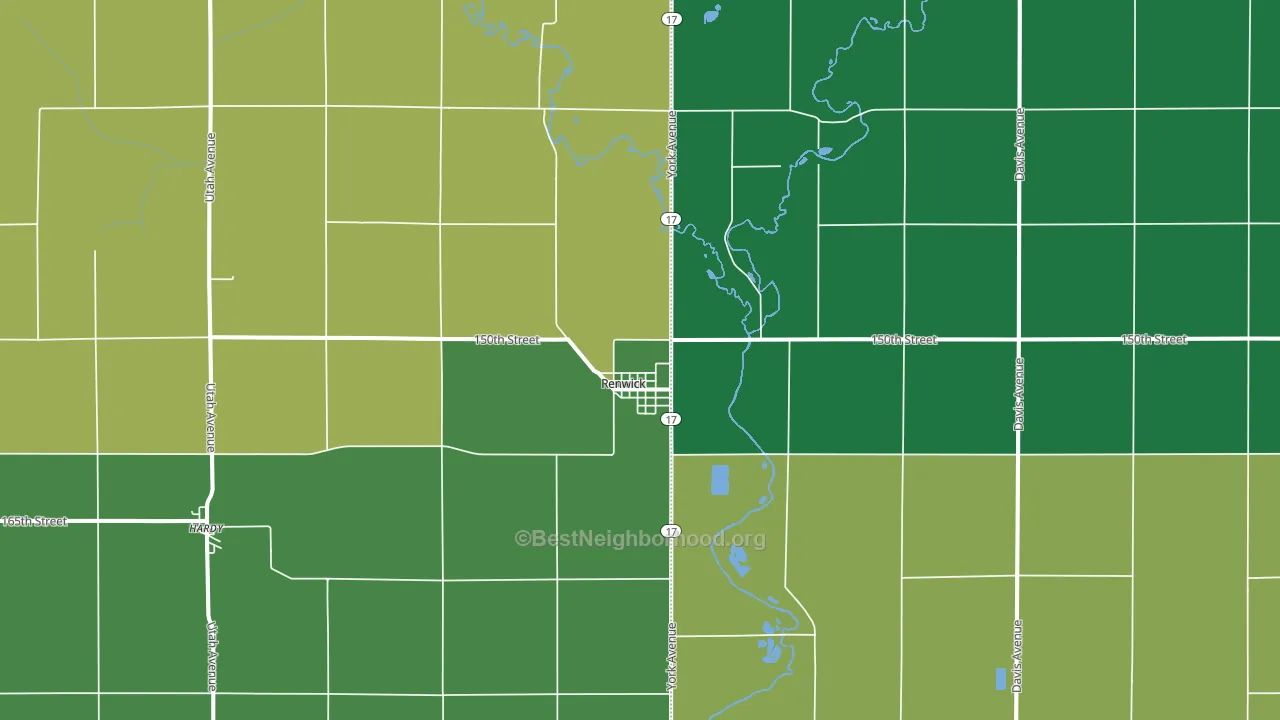 Renwick, IA block-group voter-turnout map