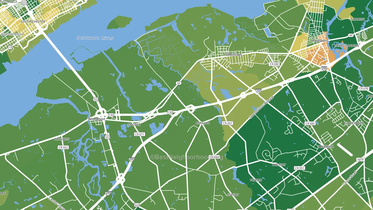 Repaupo, NJ block-group voter-turnout map