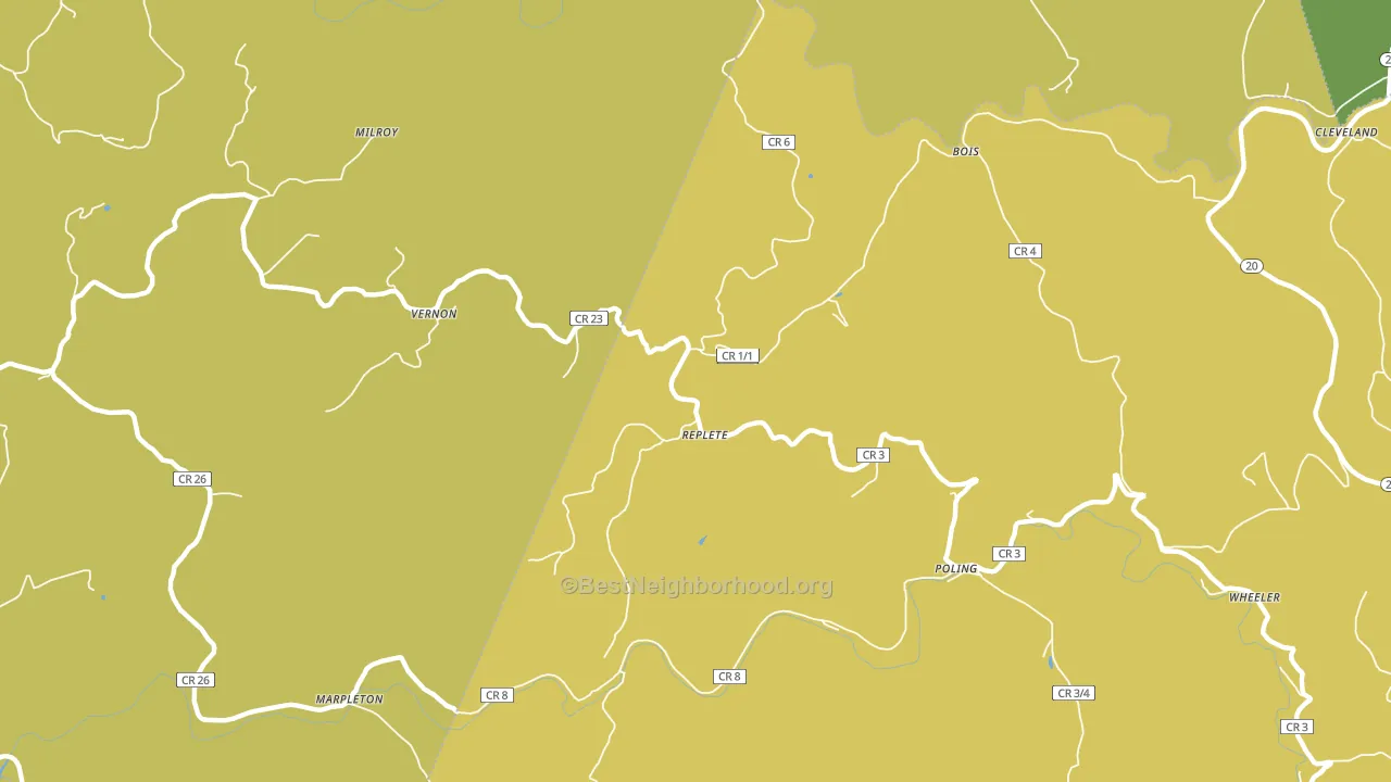 Replete, WV block-group voter-turnout map
