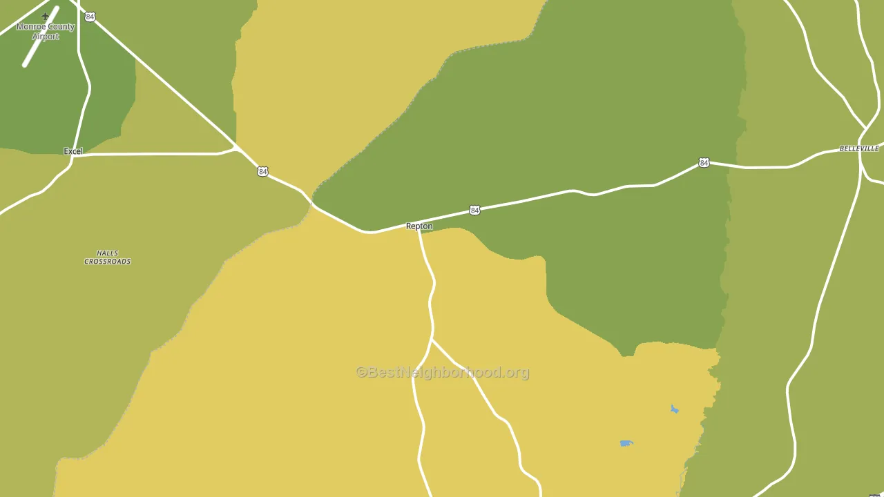 Repton, AL block-group voter-turnout map