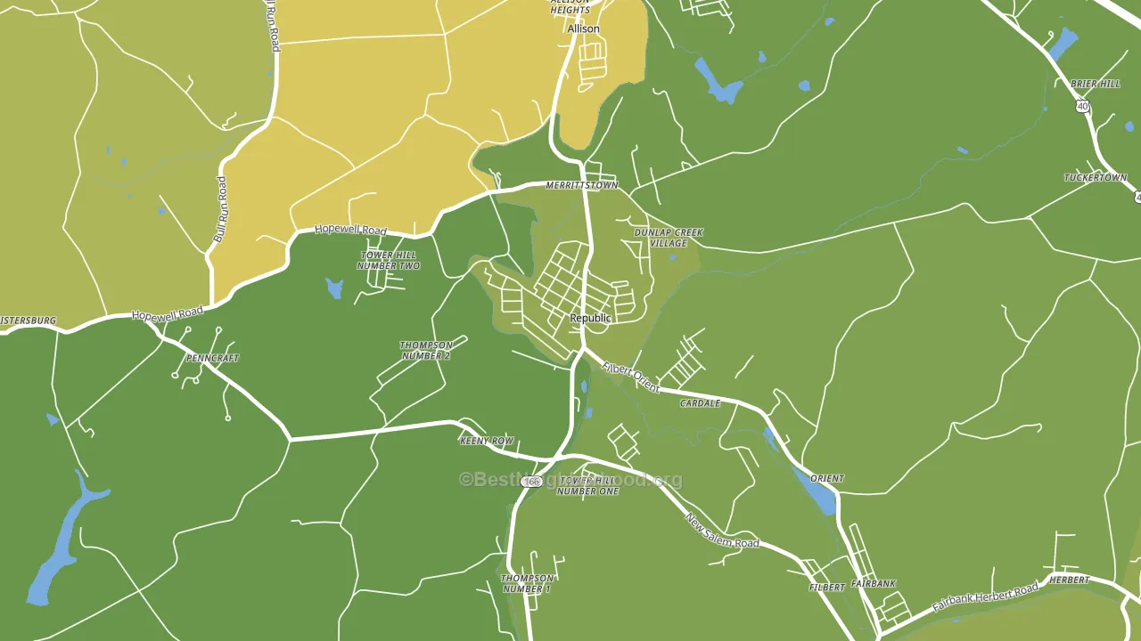 Republic, PA block-group voter-turnout map