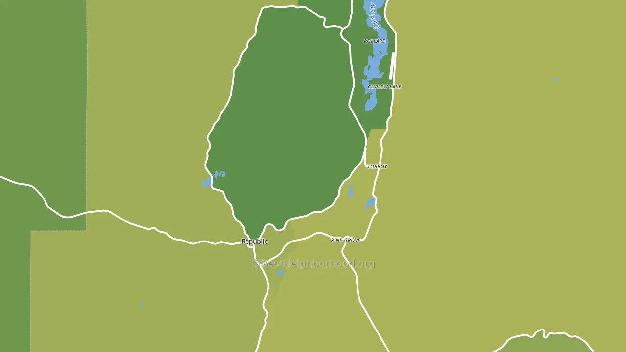 Republic, WA block-group voter-turnout map