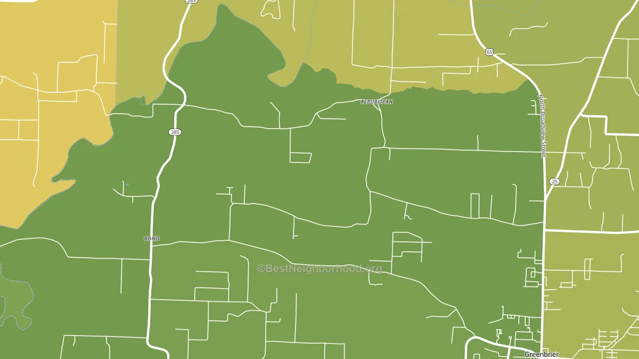 Republican, AR block-group voter-turnout map