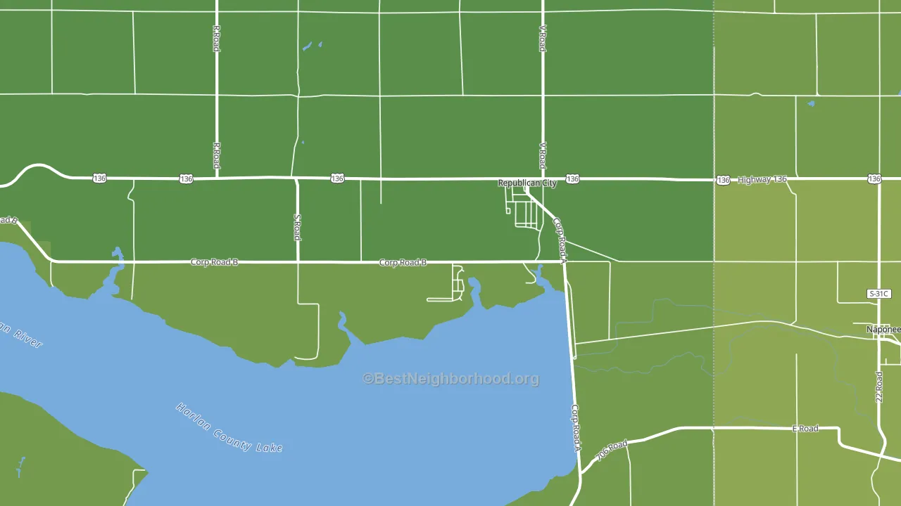 Republican City, NE block-group voter-turnout map