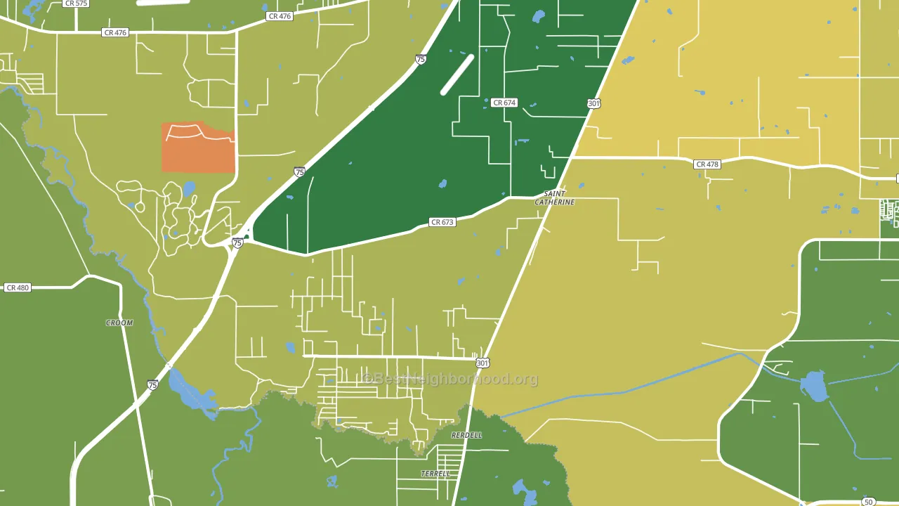 Rerdell, FL block-group voter-turnout map