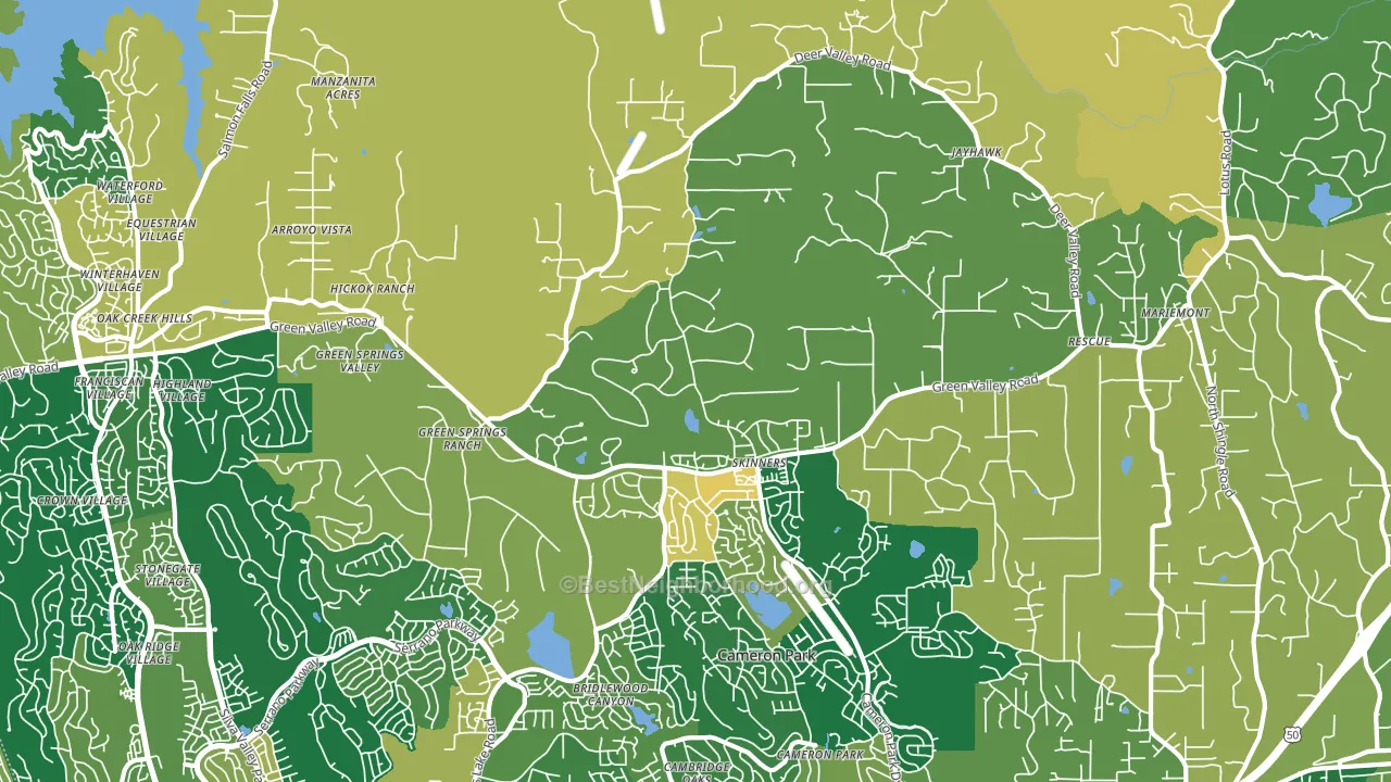 Rescue, CA block-group voter-turnout map